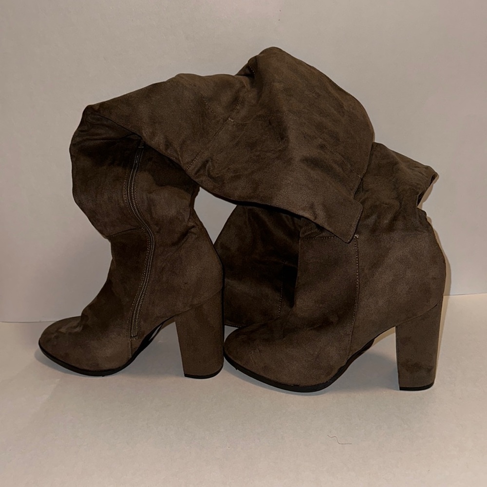 Brand New- Microsuede Thigh-High Boots